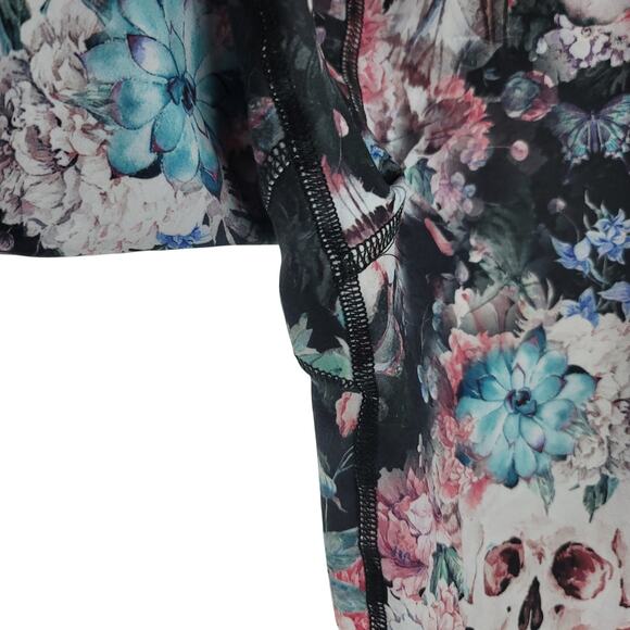 Evolution and Creation Skulls and Floral Athletic Hiking Walking Leggings M - Picture 2 of 4